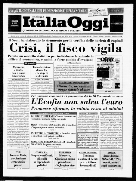 Italia oggi : quotidiano di economia finanza e politica